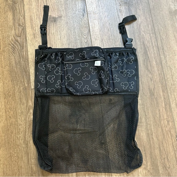 NEW! Disney Black Stroller Organizer, Mickey Mouse, Cup Holder, Universal - Picture 3 of 16